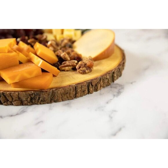 Picnic Time Toscana - A Brand - Artisan 30" Serving Plank With Raw Wood Edge, Acacia Charcuterie Board, Cheese Board, Serving Board: Chopping Boards